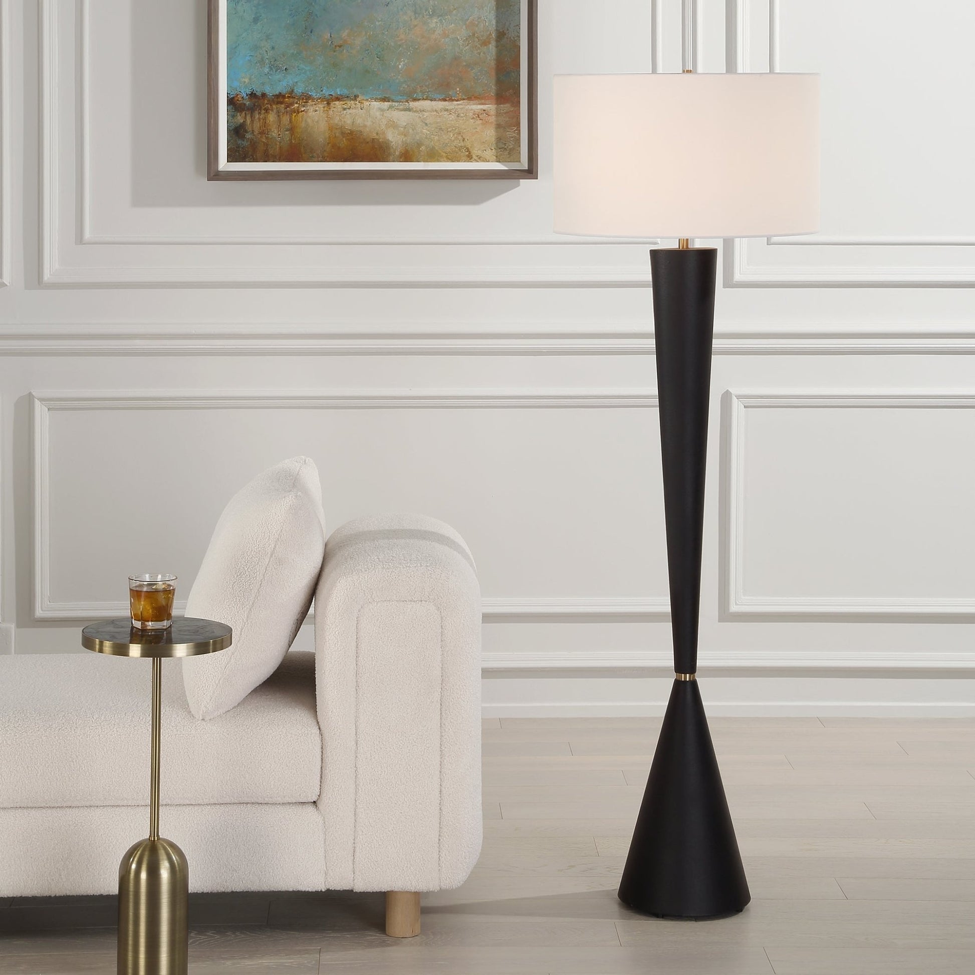 Layla Black Tapered Floor Lamp Floor lamps| Uttermost