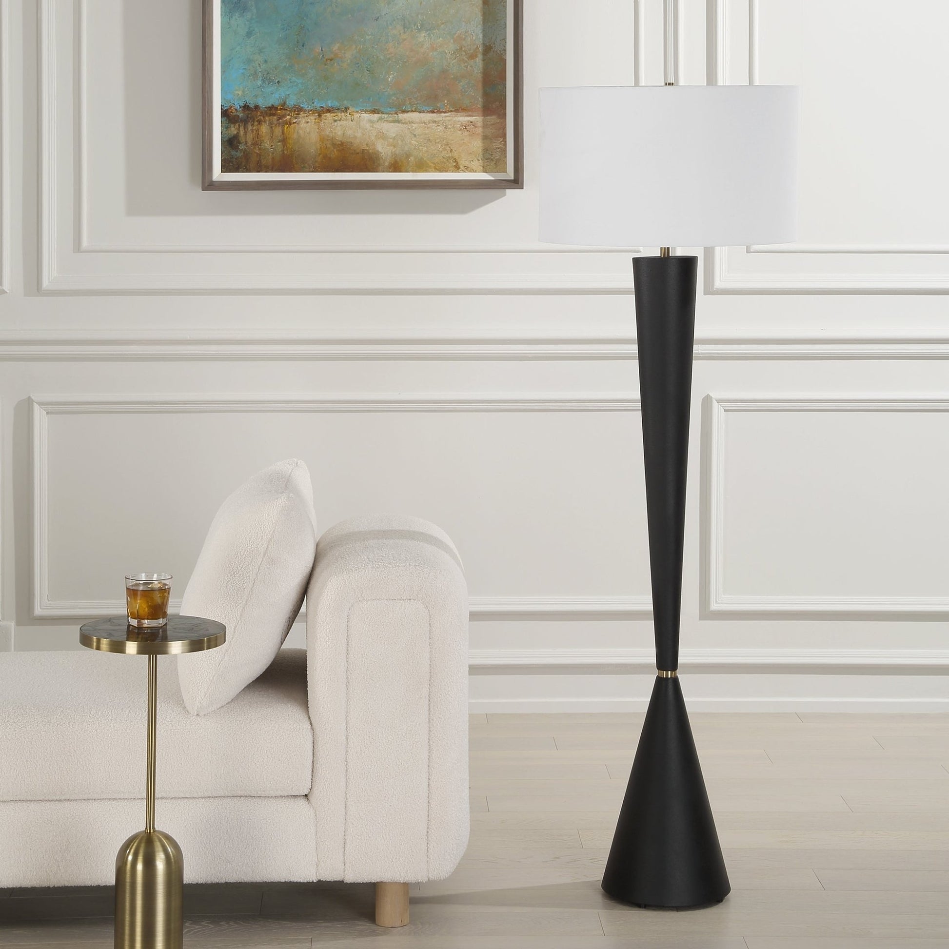 Layla Black Tapered Floor Lamp Floor lamps| Uttermost