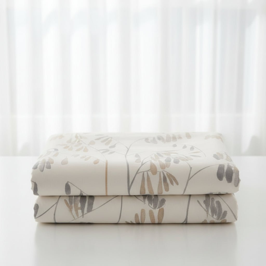 Leaf Pattern Cream & Grey Bedding Set-KING Coverlet Sets| Roots Furniture