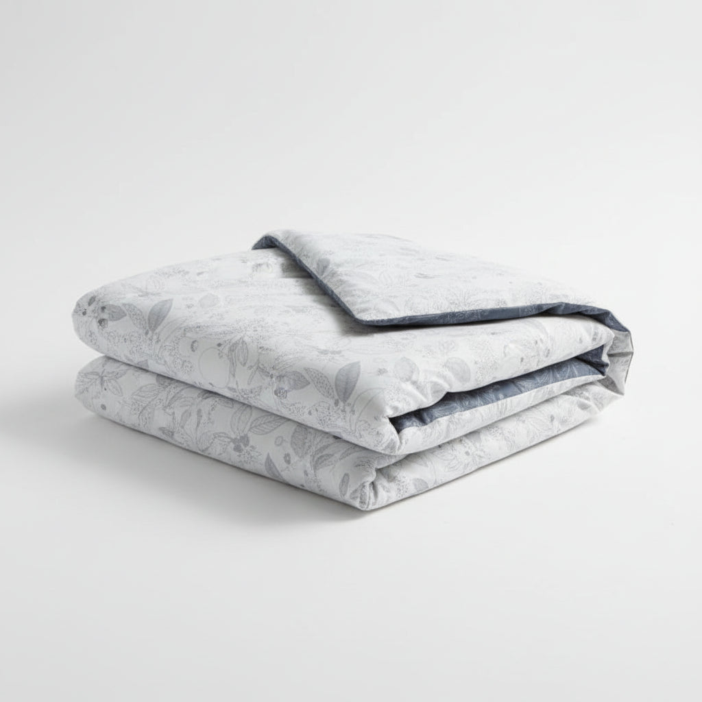 Leaf Pattern White & Blue Bedding Set-KING Coverlet Sets| Roots Furniture