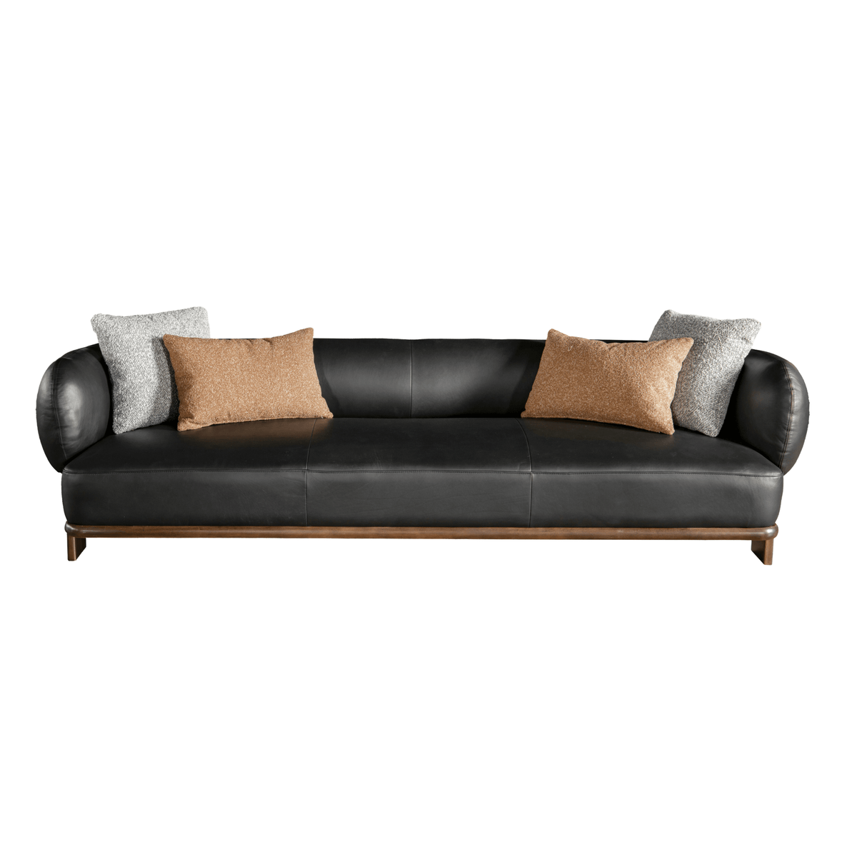 Leaner Black Leather 4 Seater Sofa W258 XL Sofas| Roots Furniture