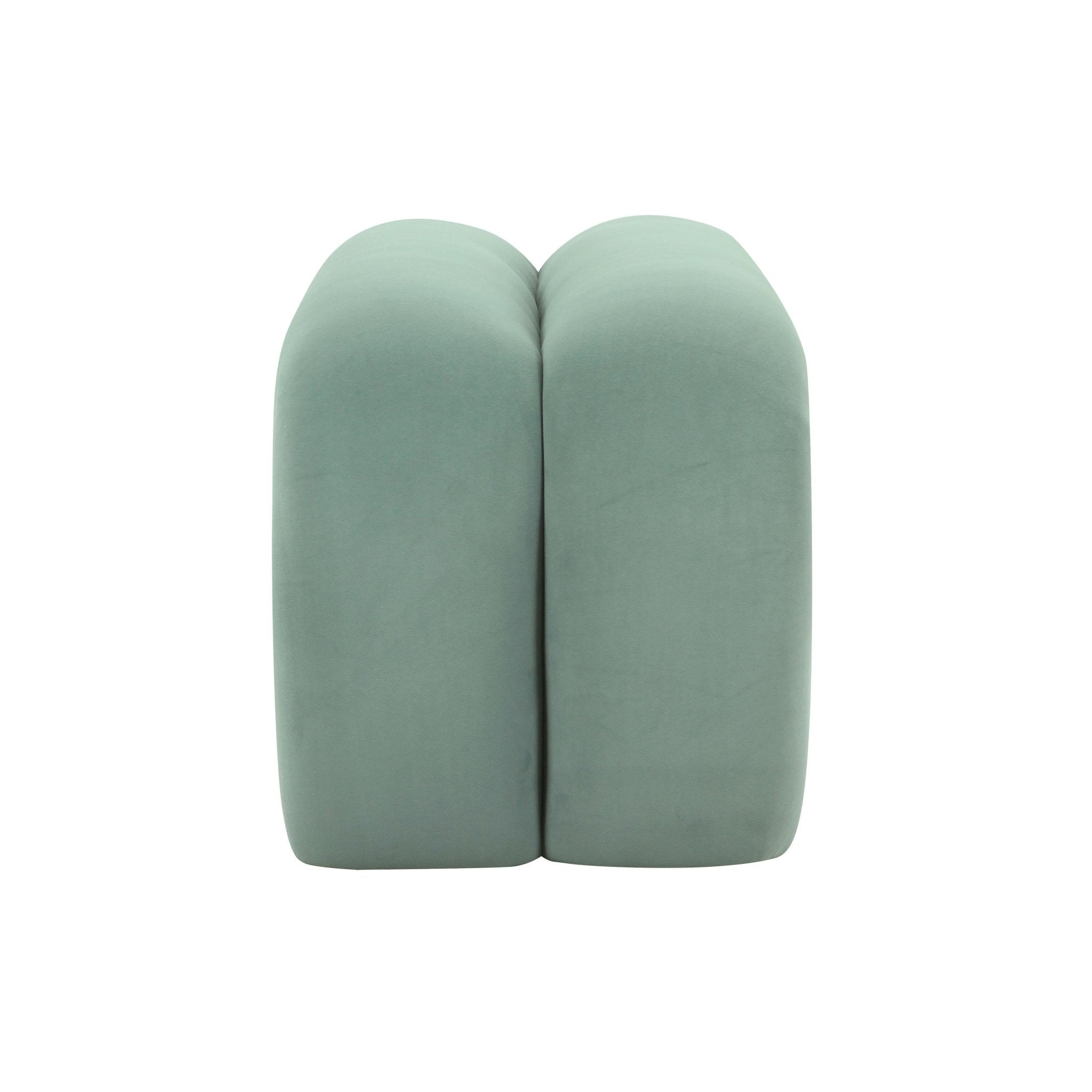 Leigh Green Velvet Channeled Bench Benches| TOV