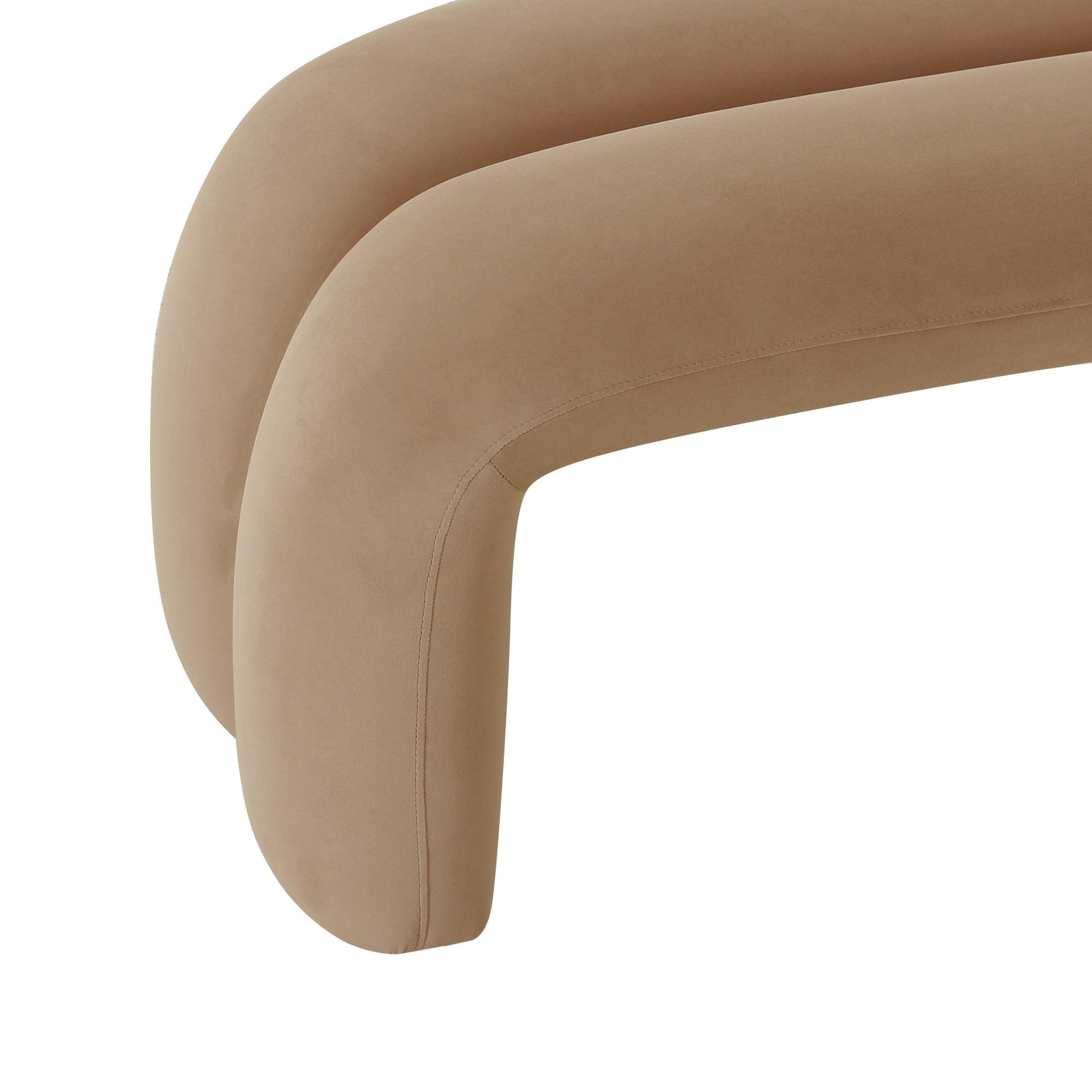 Leigh Taupe Velvet Channeled Bench Benches| TOV