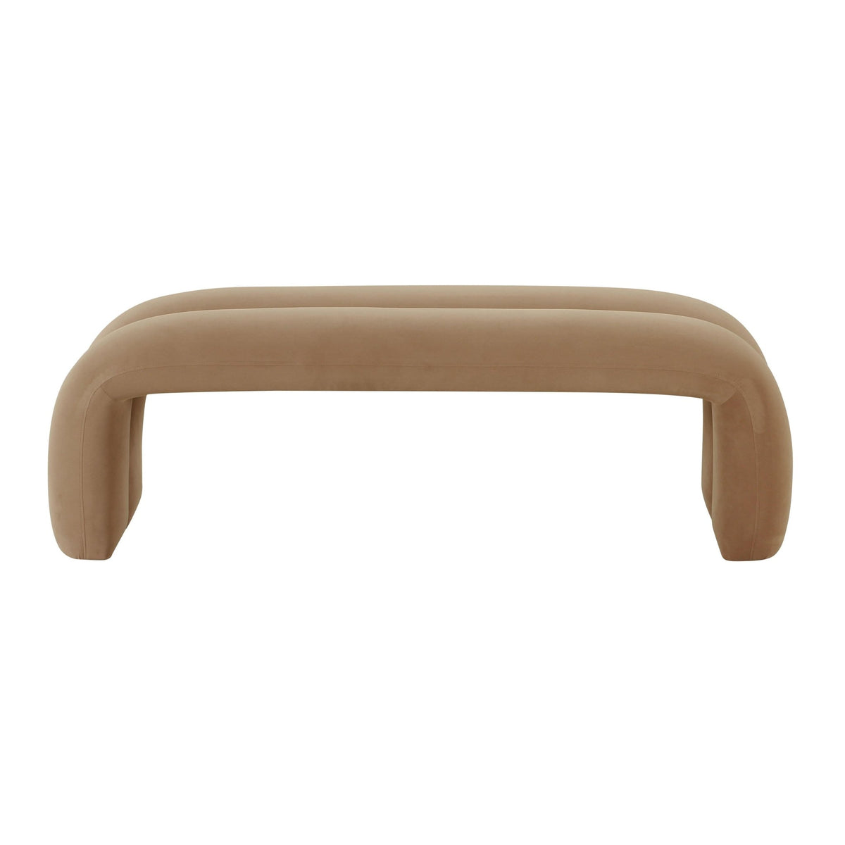 Leigh Taupe Velvet Channeled Bench Benches| TOV