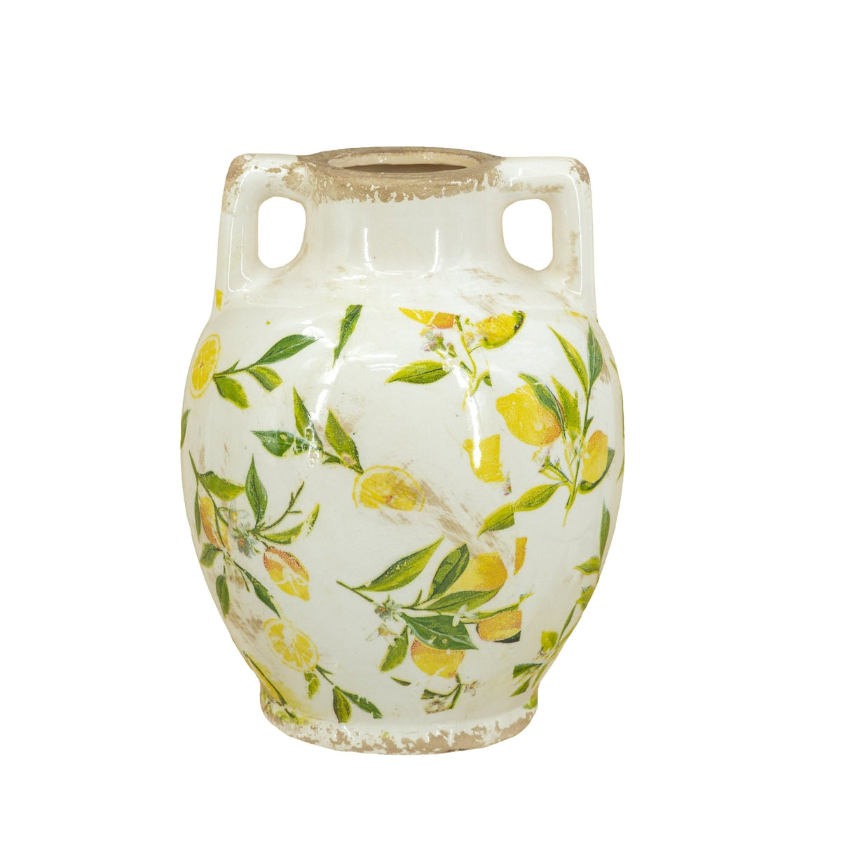 Lemon Pattern Vase With Handle Vases and Jars| Roots Furniture