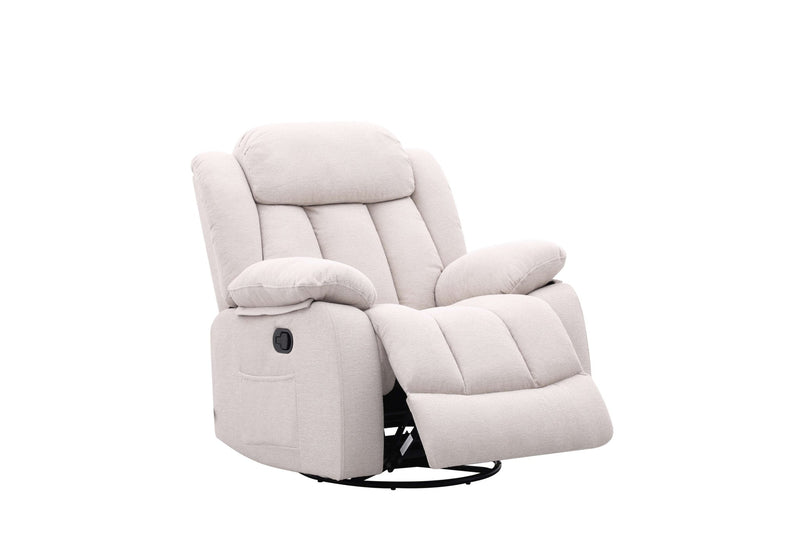 Lena Beige Swivel Recliner with Glider - Al Rugaib Furniture