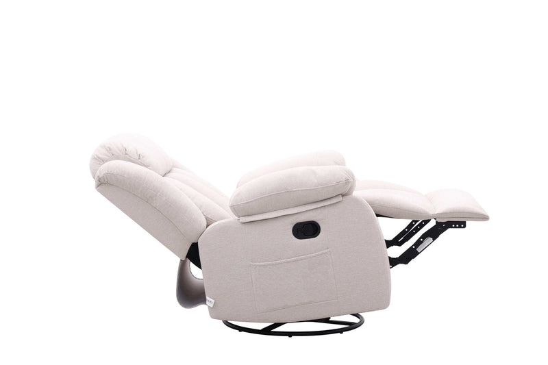 Lena Beige Swivel Recliner with Glider - Al Rugaib Furniture