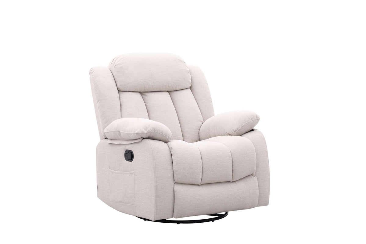 Lena Beige Swivel Recliner with Glider Recliners| Roots Furniture