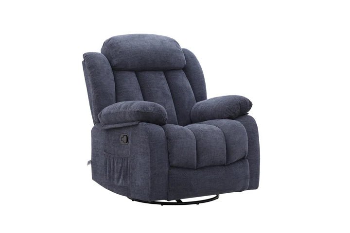 Lena Blue Swivel Recliner with Glider Recliners| Roots Furniture