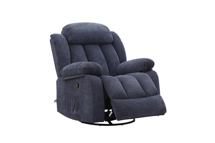Lena Blue Swivel Recliner with Glider Recliners| Roots Furniture