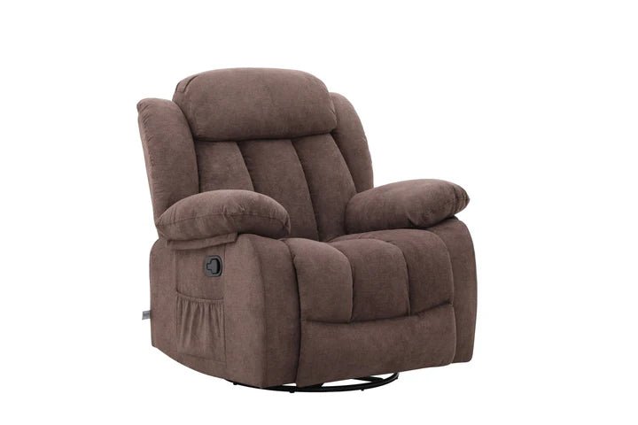Lena Brown Swivel Recliner with Glider Recliners| Roots Furniture