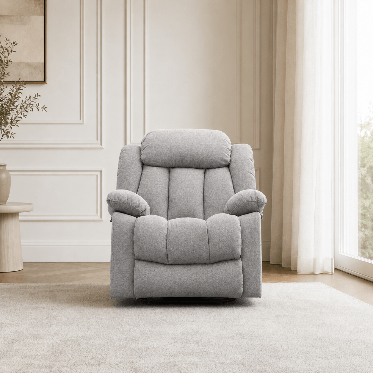 Lena Grey Swivel Recliner with Glider Recliners| Roots Furniture