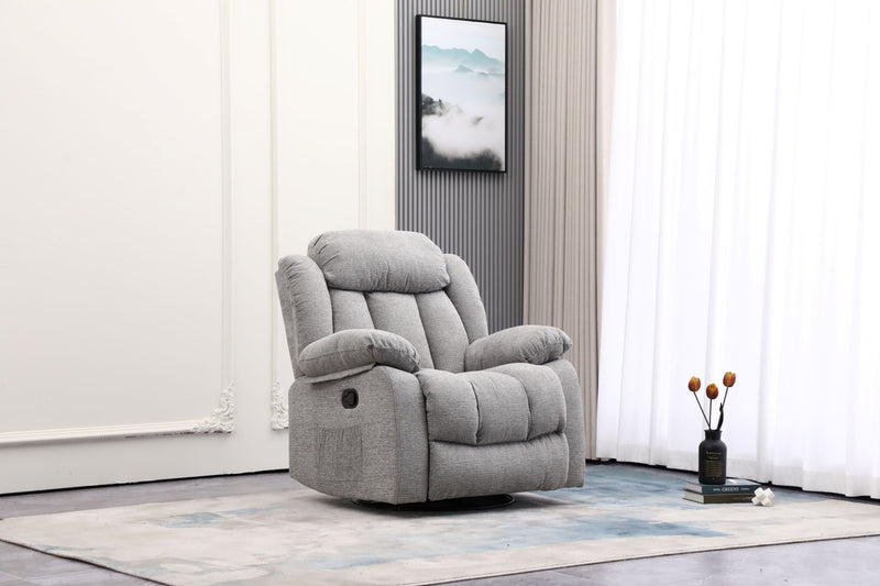 Lena Grey Swivel Recliner with Glider - Al Rugaib Furniture