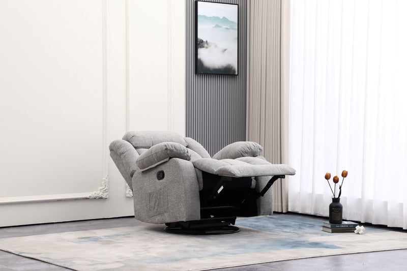 Lena Grey Swivel Recliner with Glider - Al Rugaib Furniture