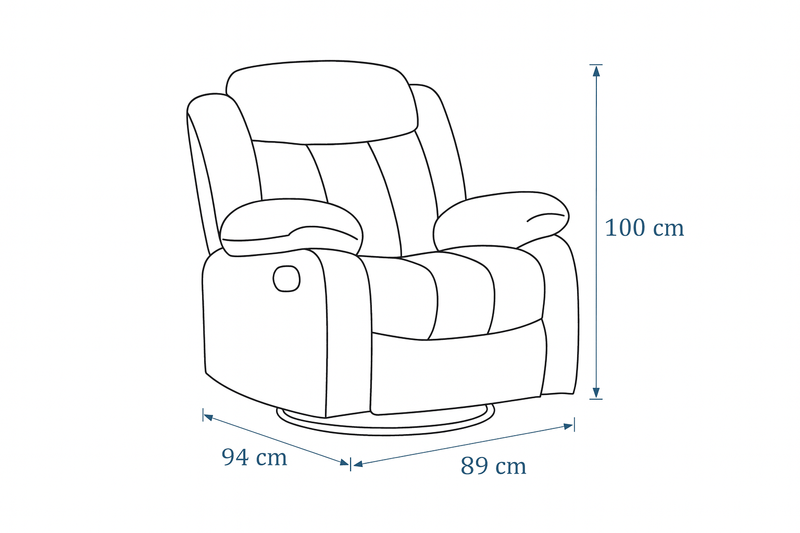 Lena Grey Swivel Recliner with Glider - Al Rugaib Furniture