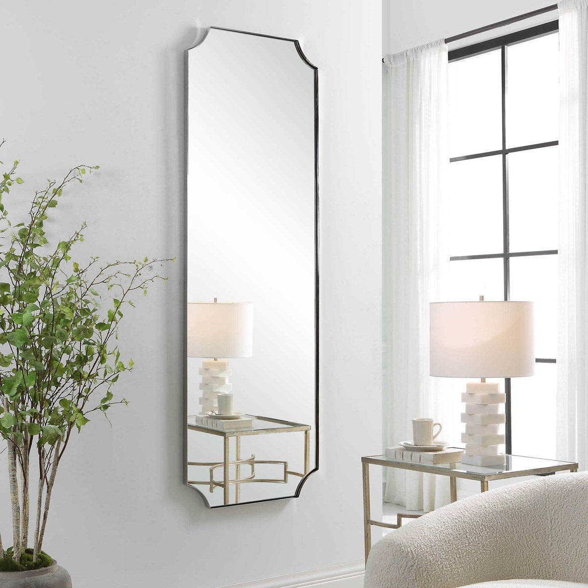 Lennox Tall Mirror, Nickel Mirrors| Uttermost