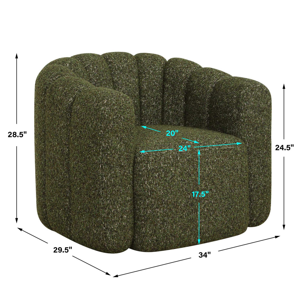 Lenoir Green Swivel Chair Chairs| Uttermost