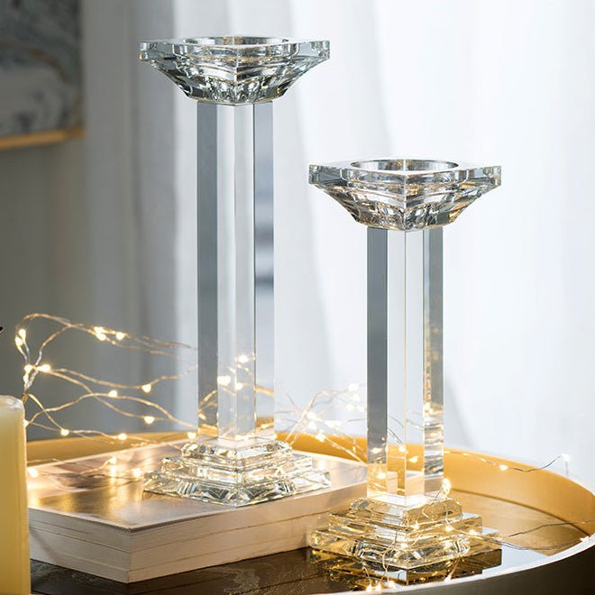 Leon Crystal Pillar Candle Holder, Medium Candle Holders| Roots Furniture