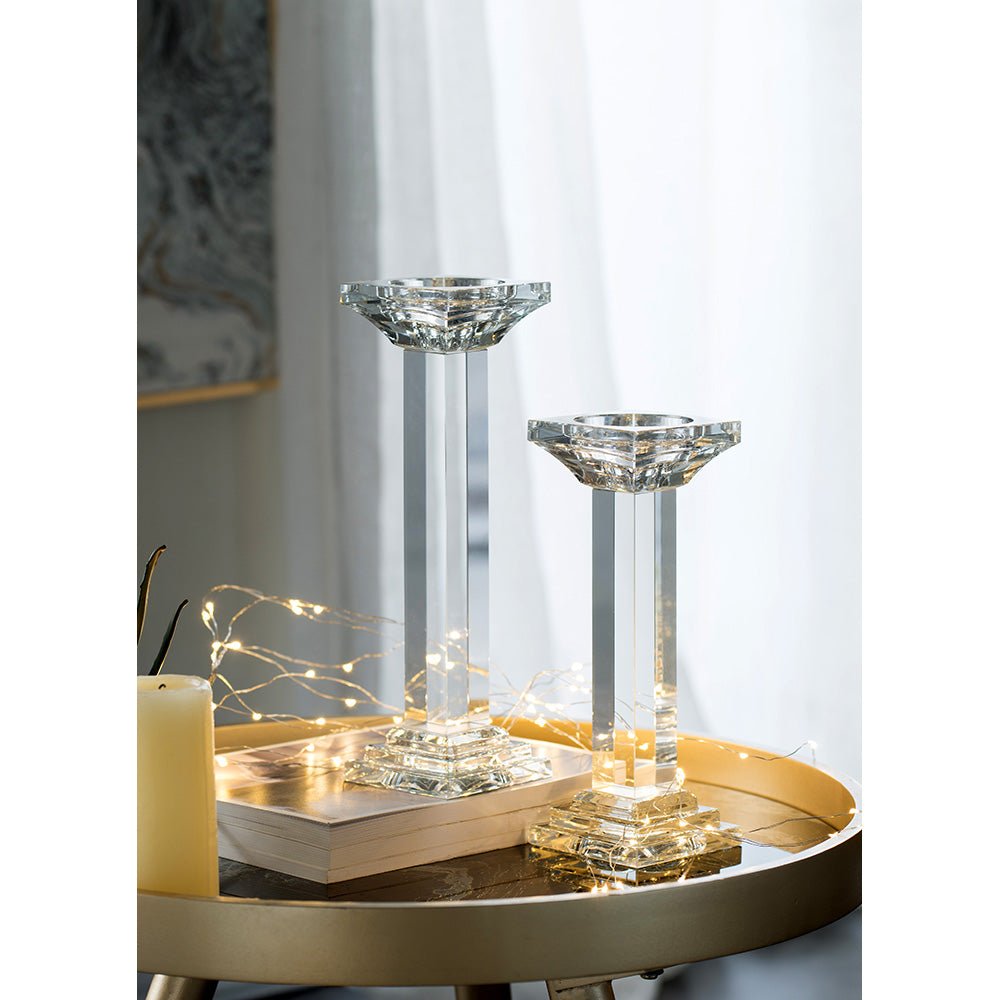 Leon Crystal Pillar Candle Holder, Tall Candle Holders| Roots Furniture