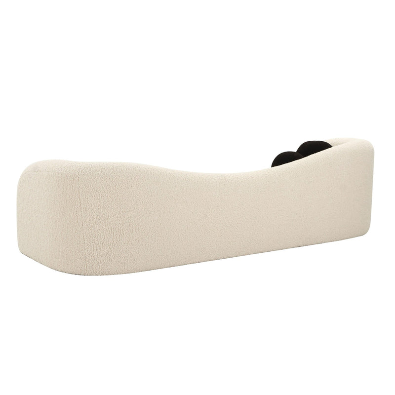 Leonie Beige Faux Shearling Sofa - Al Rugaib Furniture