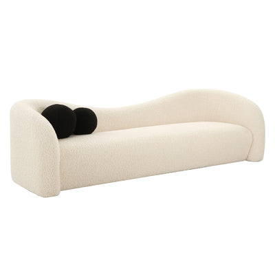 Leonie Beige Faux Shearling Sofa - Al Rugaib Furniture
