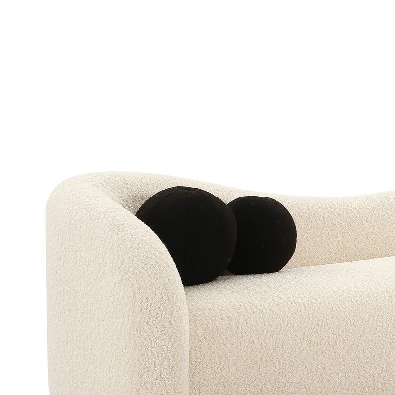 Leonie Beige Faux Shearling Sofa - Al Rugaib Furniture