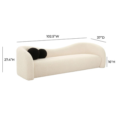 Leonie Beige Faux Shearling Sofa - Al Rugaib Furniture