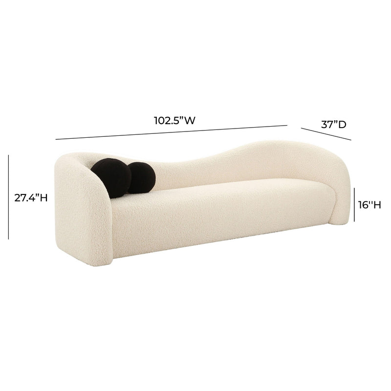 Leonie Beige Faux Shearling Sofa - Al Rugaib Furniture