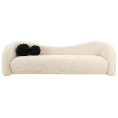 Leonie Beige Faux Shearling Sofa - Al Rugaib Furniture