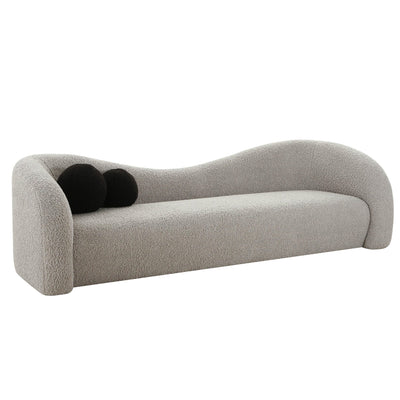 Leonie Grey Faux Shearling Sofa - Al Rugaib Furniture