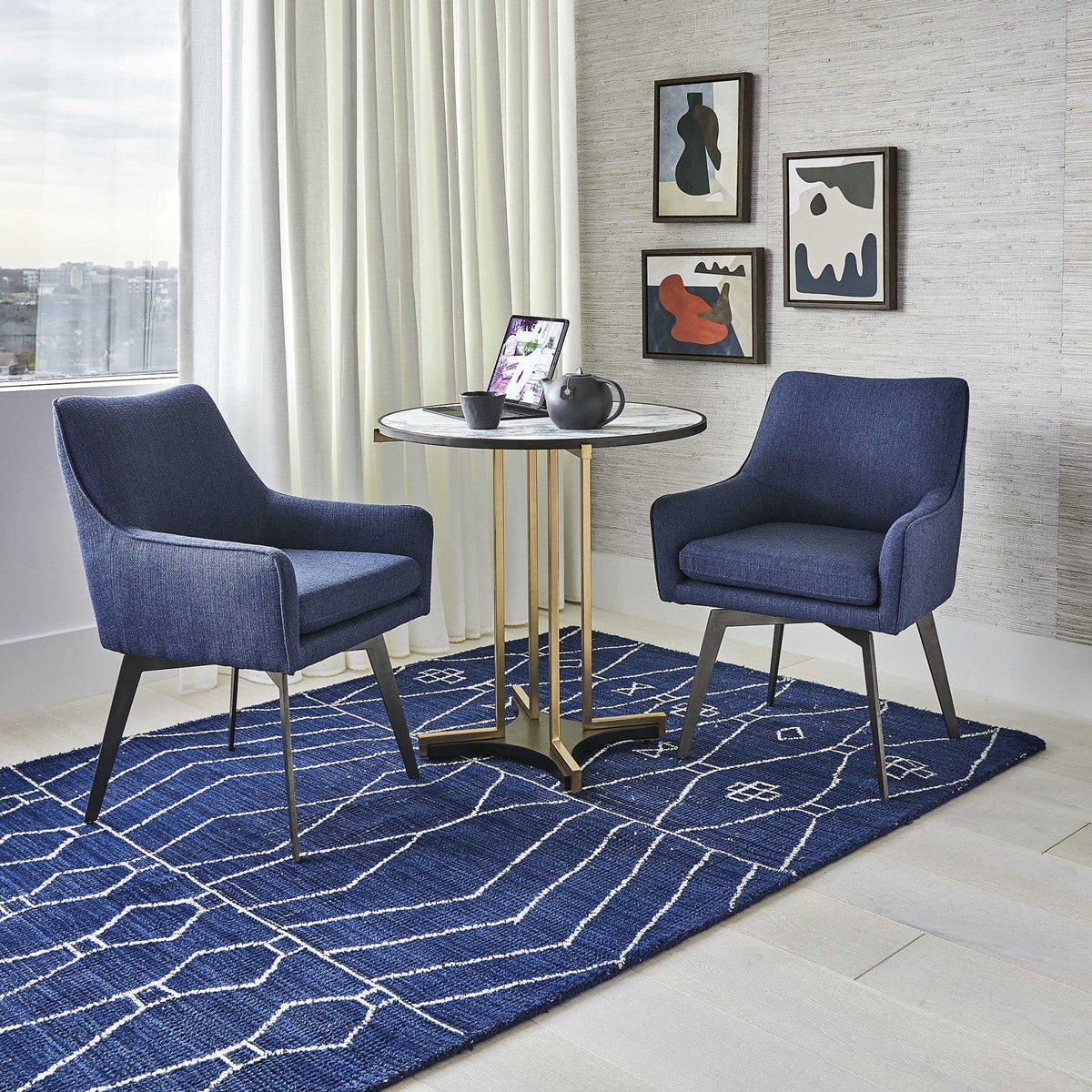 Let'S Twist Dining Chair, Regatta Blue Chairs| Uttermost