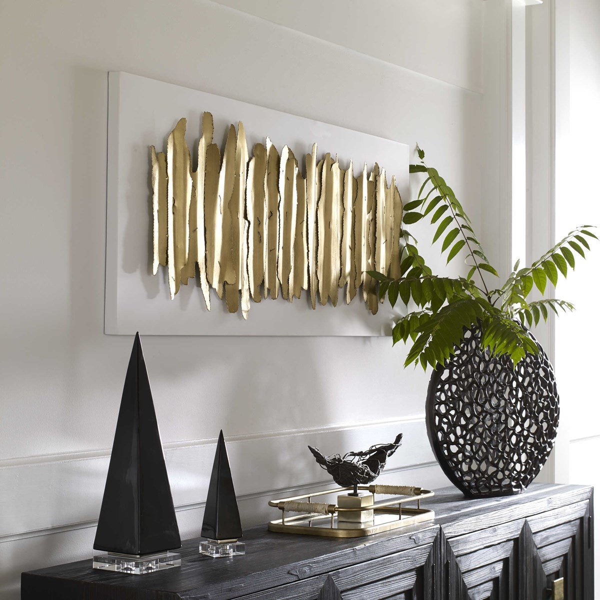Lev Metal Wall Decor, White Wall Decors| Uttermost