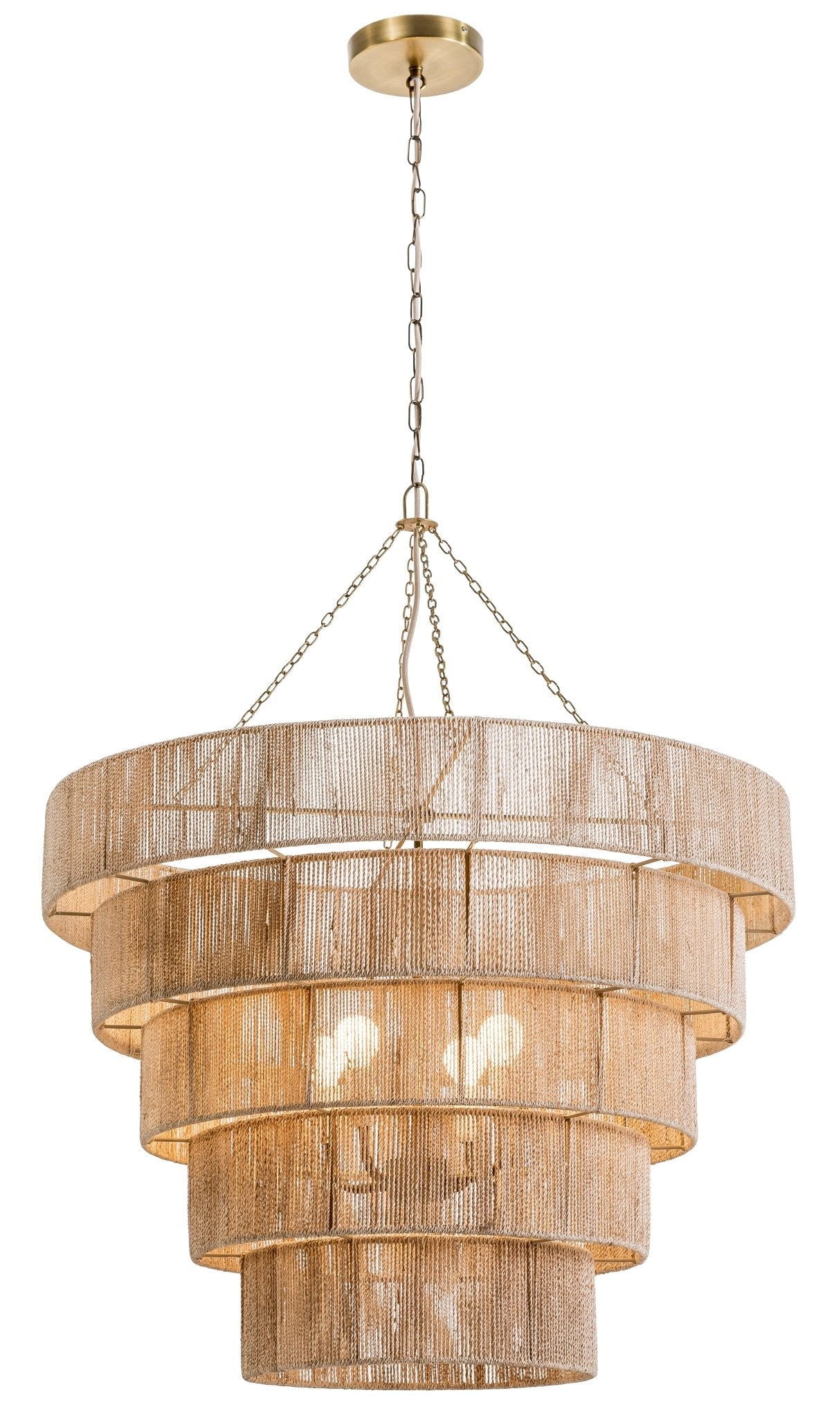 Leyte - 5-TIER WOVEN PENDANTS chandeliers| Roots Furniture