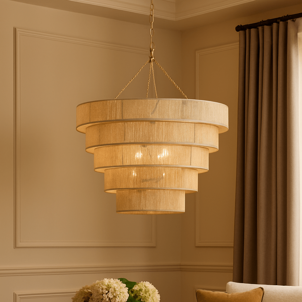 Leyte - 5-TIER WOVEN PENDANTS chandeliers| Roots Furniture