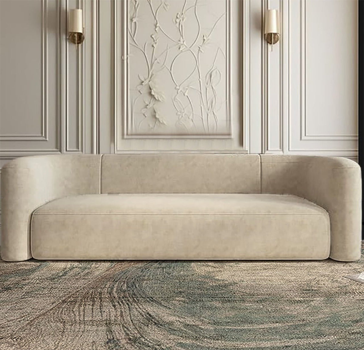 Light Beige Velvet Sofa 225x83x40 cm Sofas & Loveseats| Oak
