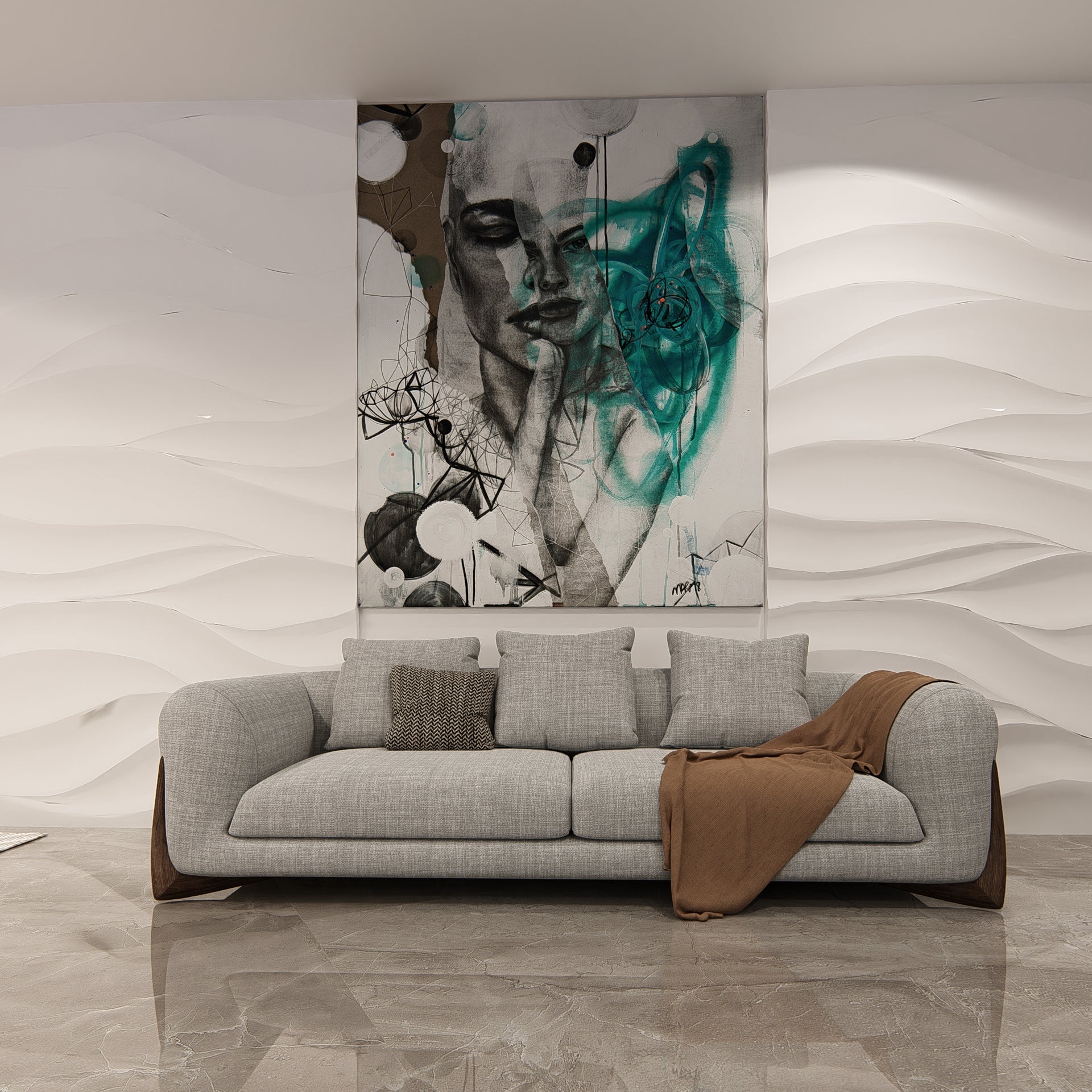 Light gray sofa Chanel fabric 235x88x45 cm Sofas & Loveseats| Oak