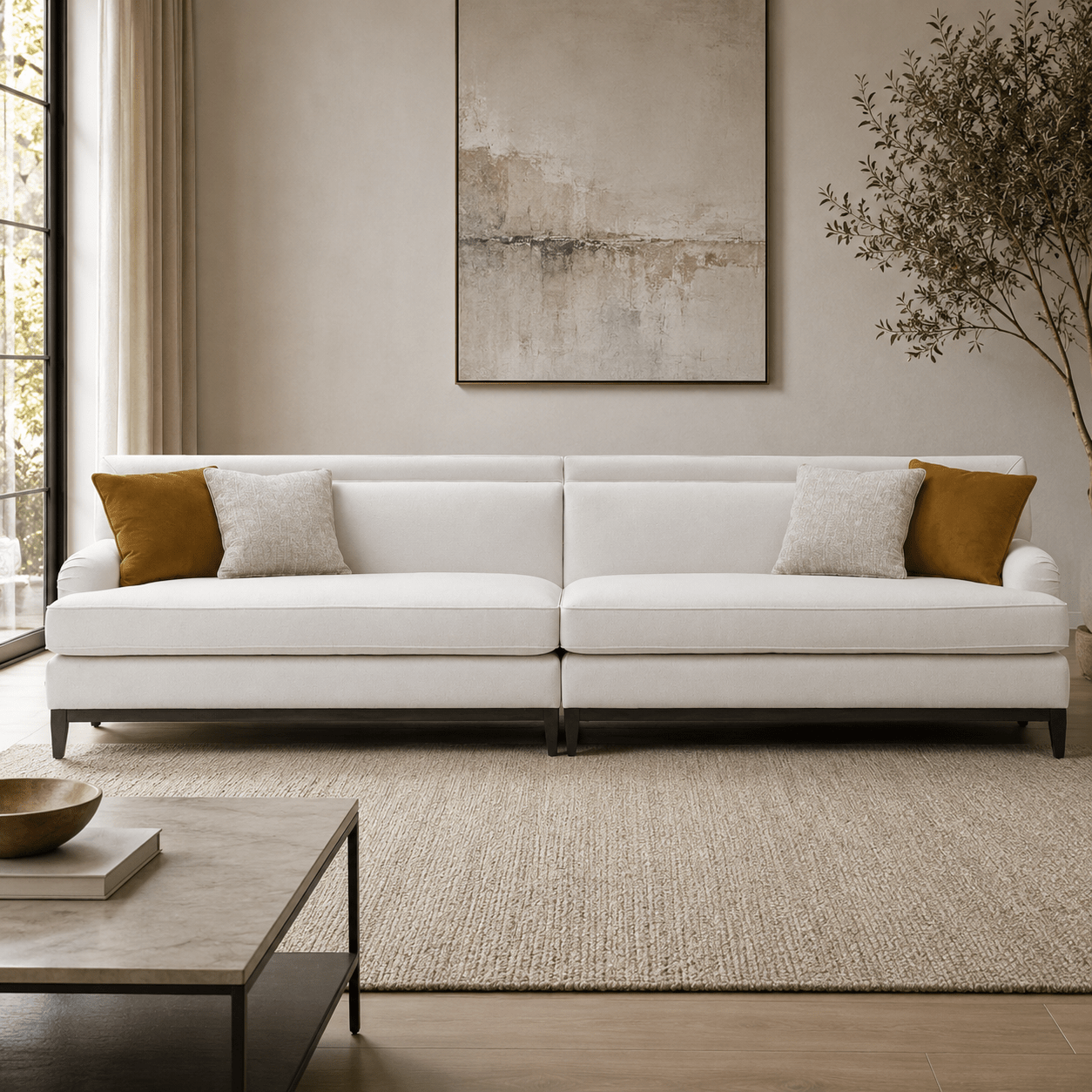 Lili Gold 5 Seater Sofa (358cm) XL Sofas| Roots Furniture