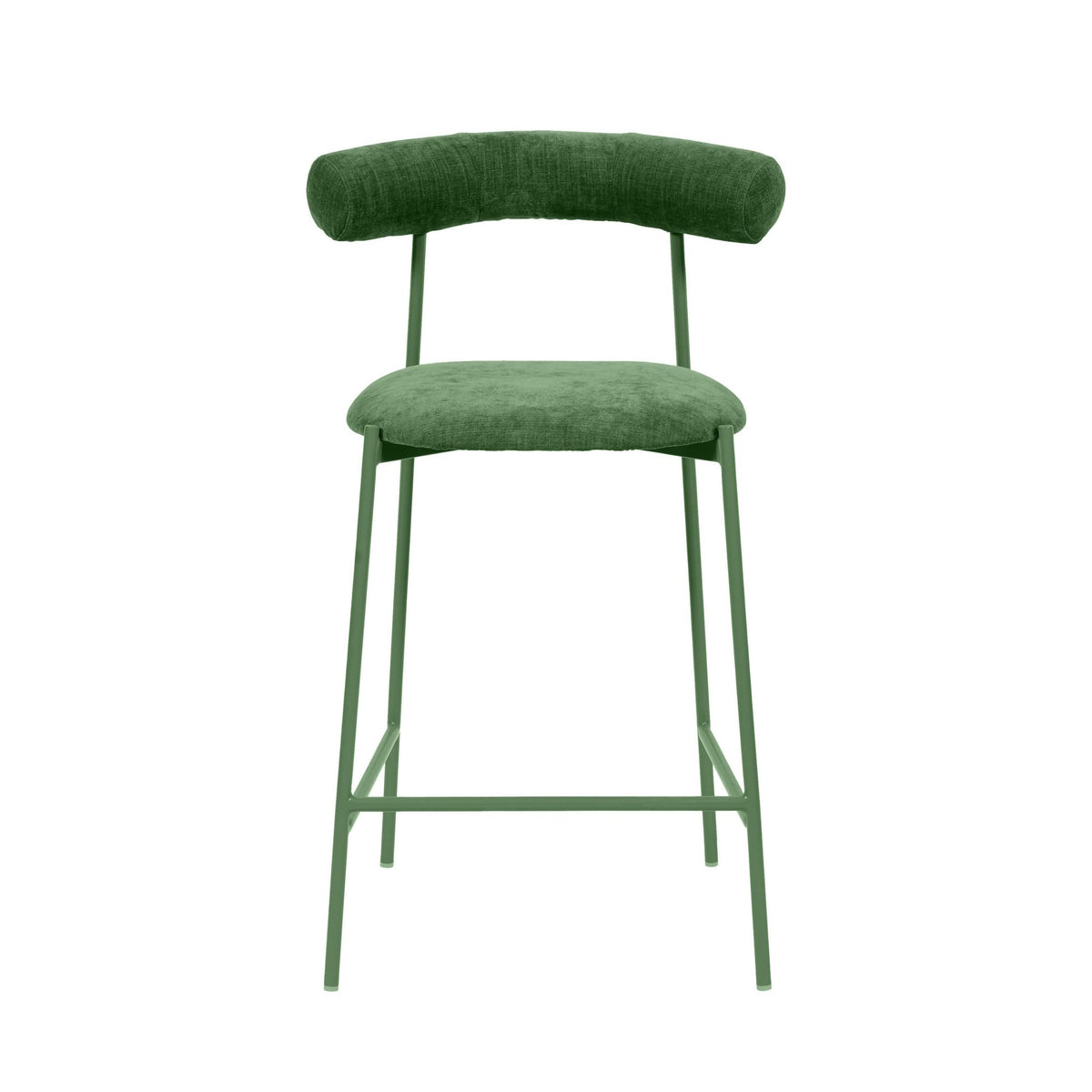 Liliana Forest Green Performance Velvet Counter Stool Stools| TOV