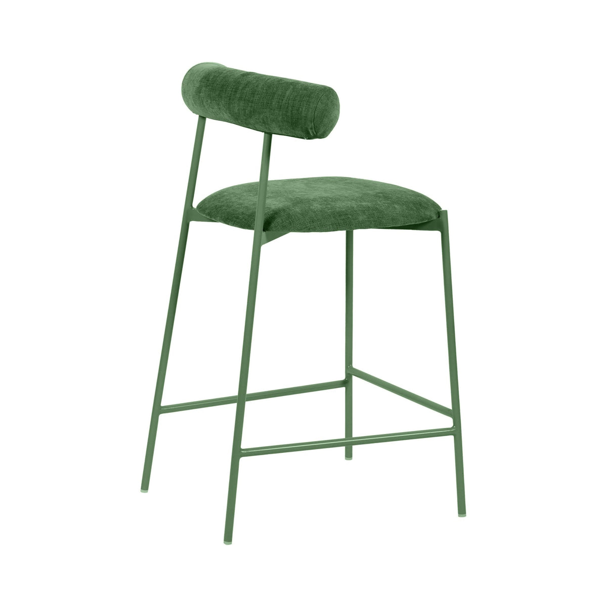 Liliana Forest Green Performance Velvet Counter Stool Stools| TOV
