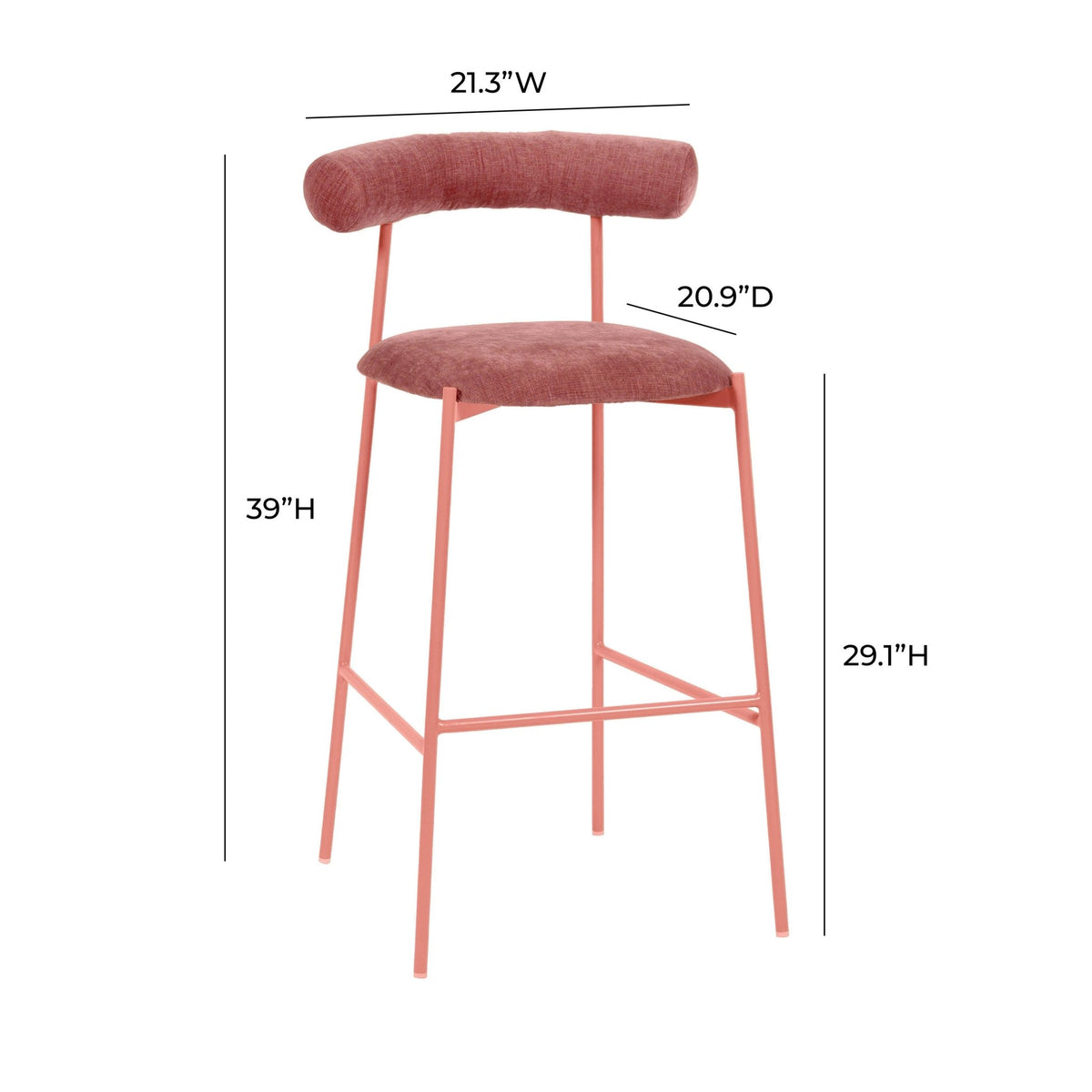 Liliana Mauve Performance Velvet Bar Stool Stools| TOV