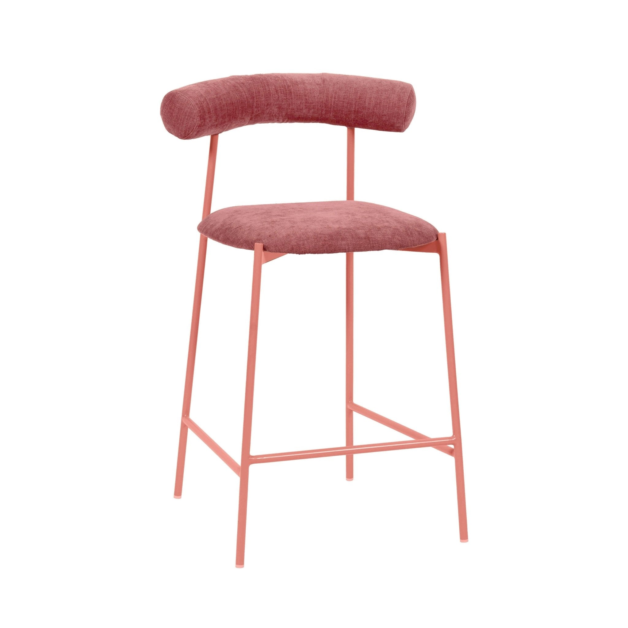 Liliana Mauve Performance Velvet Counter Stool Stools| TOV