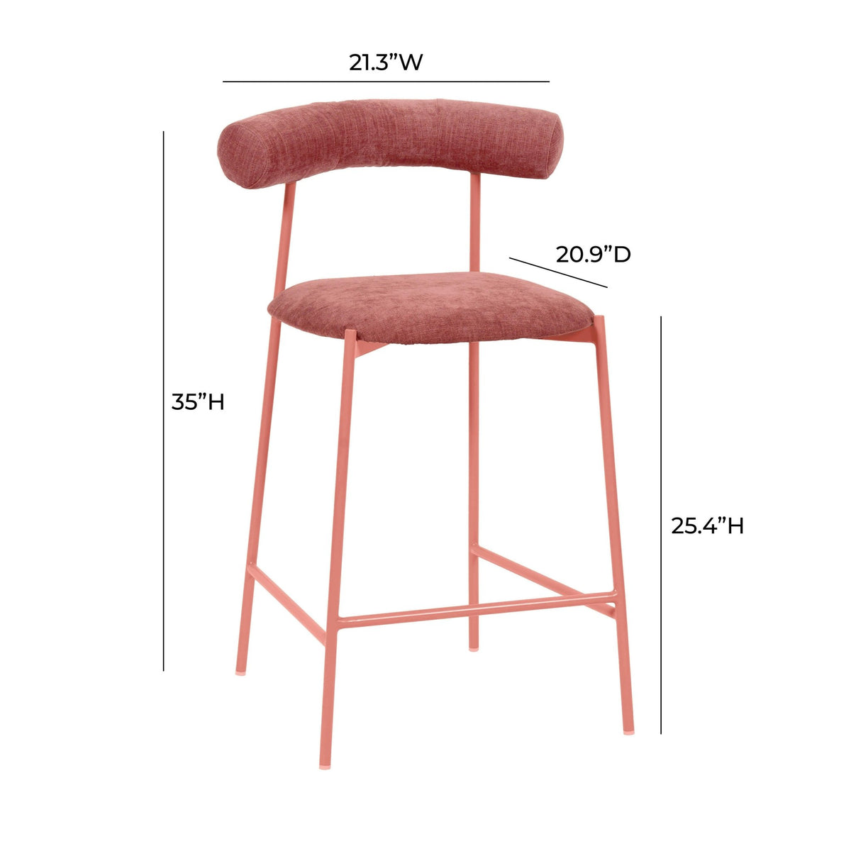 Liliana Mauve Performance Velvet Counter Stool Stools| TOV