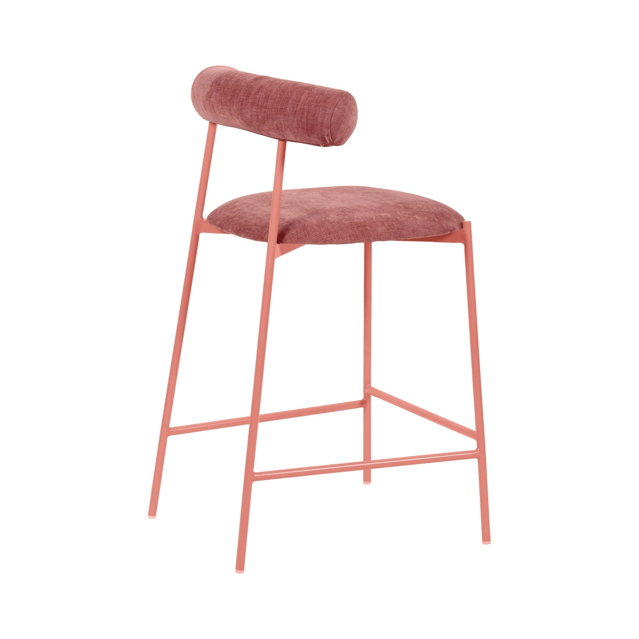 Liliana Mauve Performance Velvet Counter Stool Stools| TOV