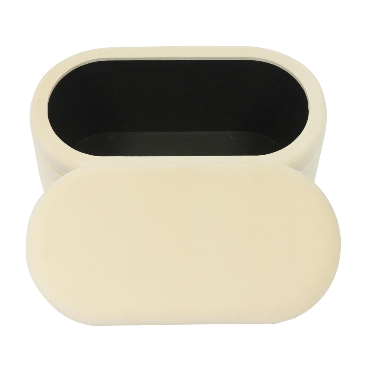 Lillian Cream Velvet Storage Bench Benches| TOV