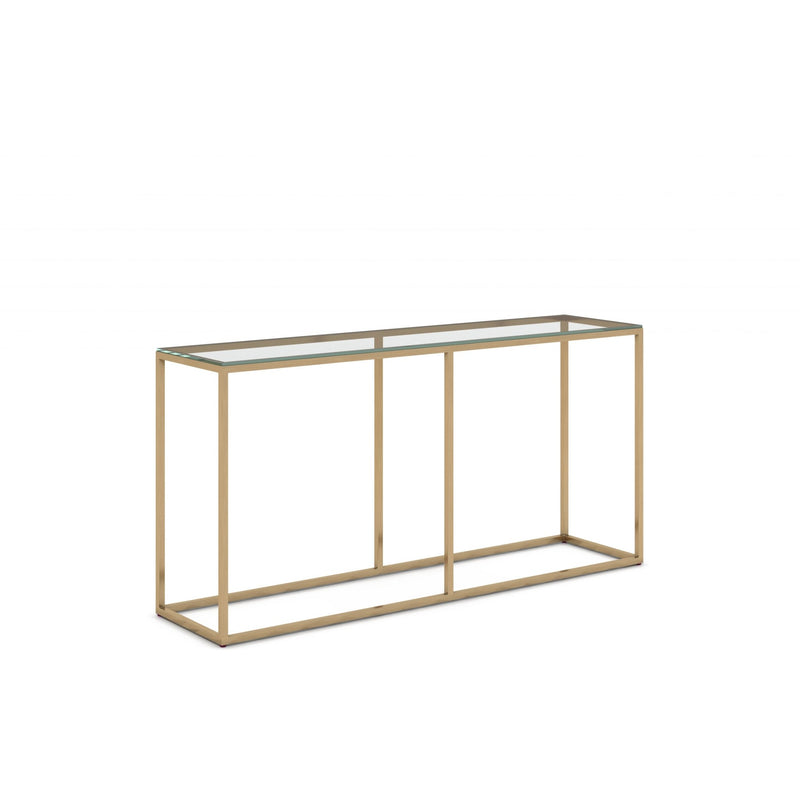 Line Rectangular Gold Console Table Glass - Al Rugaib Furniture