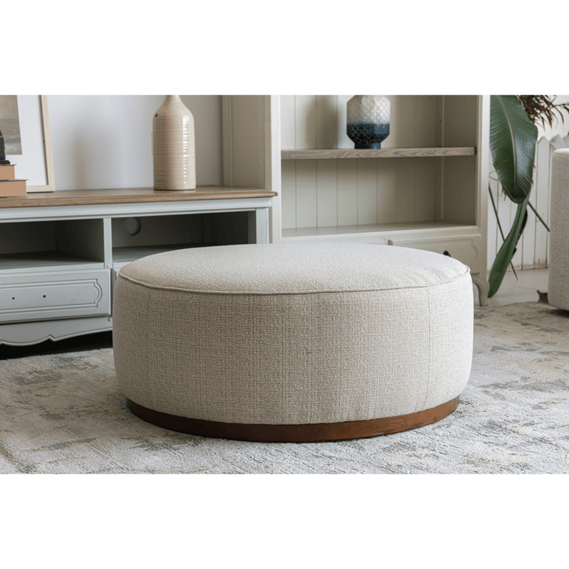 Linen Ottoman W91xH36cm - Al Rugaib Furniture