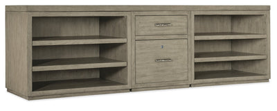 Linville Falls 96" Credenza with File and Two Open Desk Cabinets Credenza - Al Rugaib Furniture