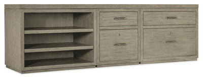 Linville Falls 96" Credenza with File, Lateral File and Open Desk Cabinet - Al Rugaib Furniture