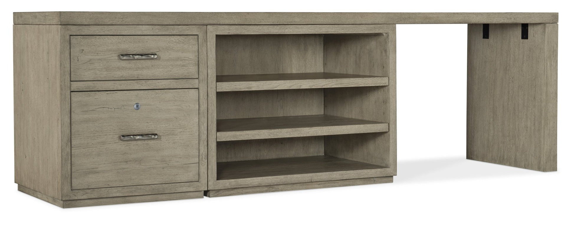 Linville Falls 96" Desk with File and Open Desk Cabinet Office Desks| Hooker
