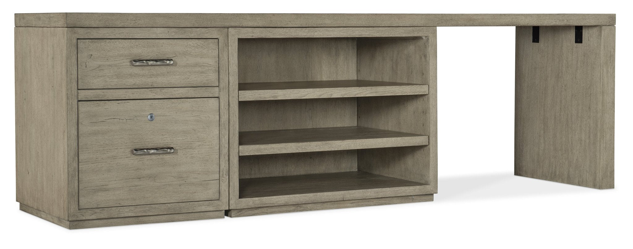 Linville Falls 96" Desk with File and Open Desk Cabinet Office Desks| Hooker